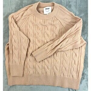 Aerie Women's Sz Medium Cable Knit‎ Sweater Pink  Super Soft